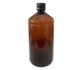 Frasco Pet Ambar Com Tampa Lacre - 1.000 Ml - (10 Peças)